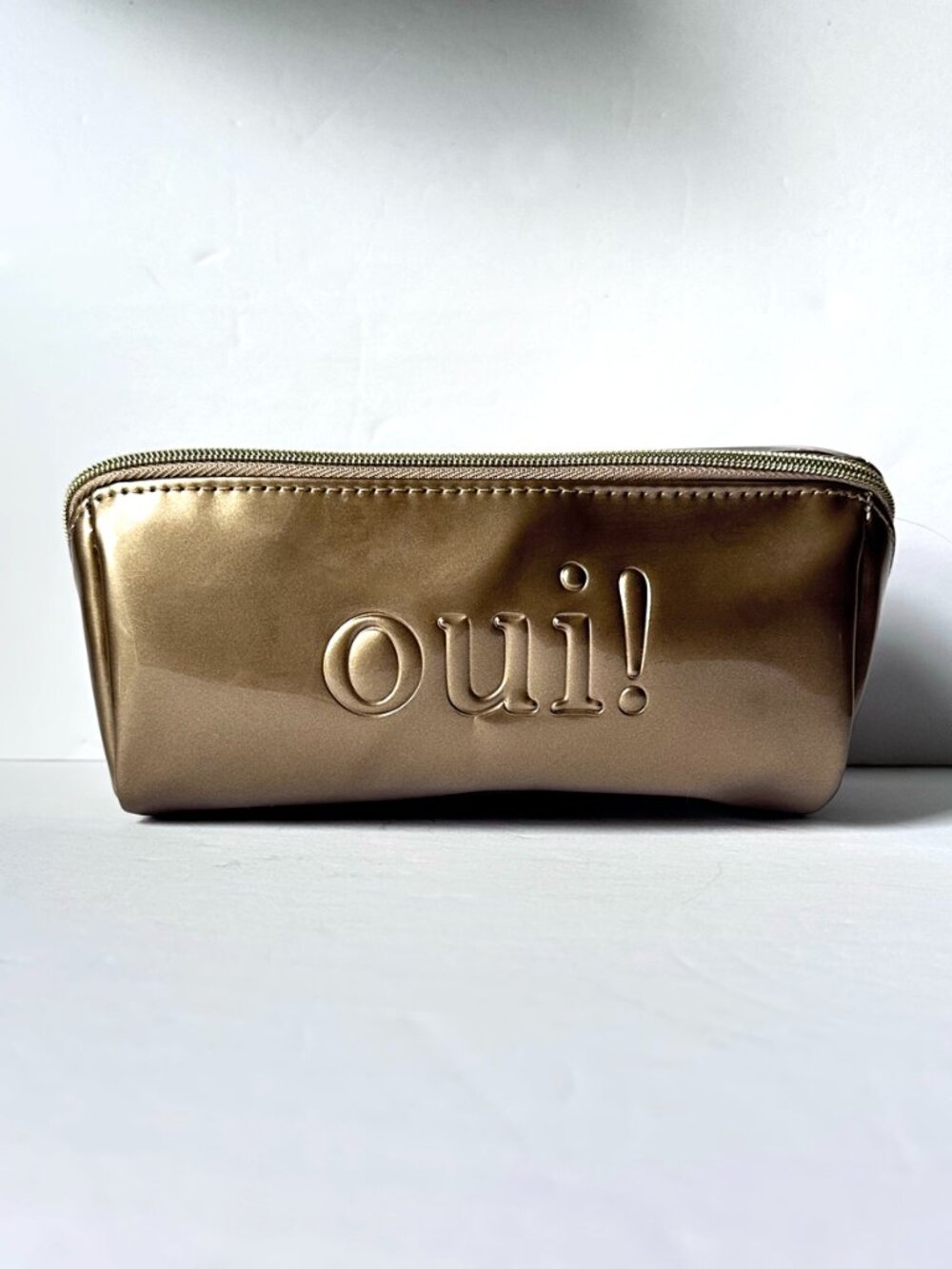 Lancôme Oui! Rose Gold Cosmetic Makeup Bag Travel Case Zip Pouch NEW!